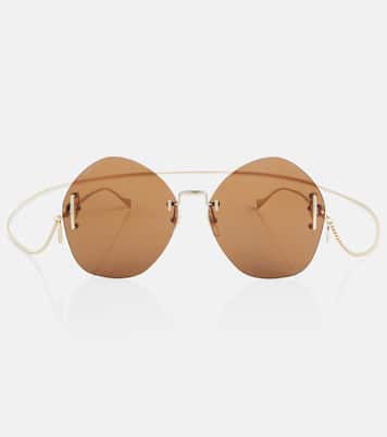 Gafas de sol redondas con cadena | Gucci