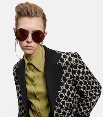 Gafas de sol redondas con cadena | Gucci