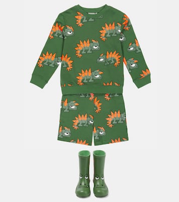 Set de sudadera y shorts de algodón | Stella McCartney Kids