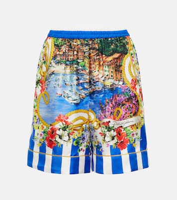 Shorts Portofino in seta a vita alta | Dolce&Gabbana