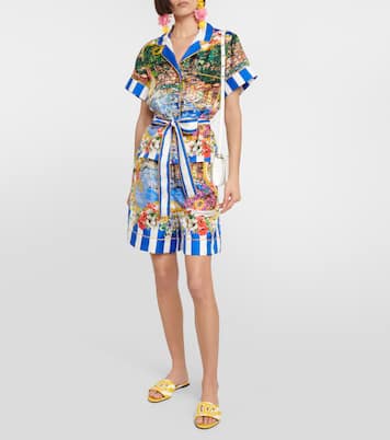 Shorts Portofino in seta a vita alta | Dolce&Gabbana
