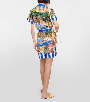 Shorts Portofino in seta a vita alta | Dolce&Gabbana