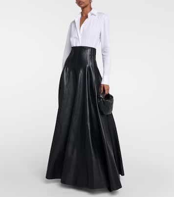 Jupe longue Grace en cuir synthétique | Norma Kamali