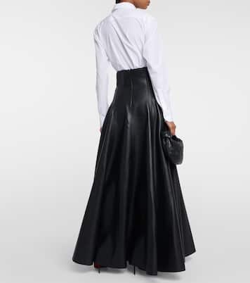Jupe longue Grace en cuir synthétique | Norma Kamali