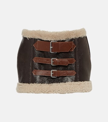 Minifalda de piel con borrego | Blumarine