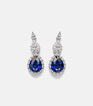 Orecchini Reign Supreme in oro bianco 18kt con diamanti e zaffiri | Yeprem