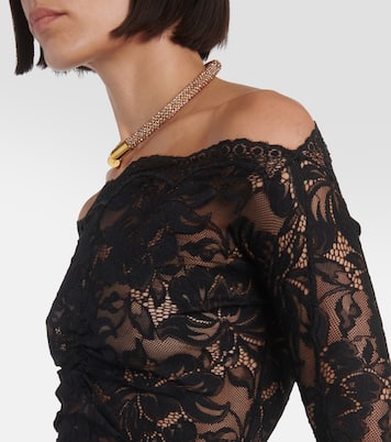 Miniabito in pizzo con scollo bardot | Rabanne
