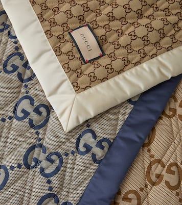 Manta acolchada de mezcla de algodón con GG  | Gucci