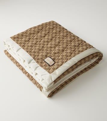 Manta acolchada de mezcla de algodón con GG  | Gucci