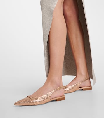 Jama embossed leather slingback flats | Malone Souliers