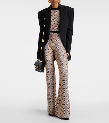 Snake-print flared pants | Balmain