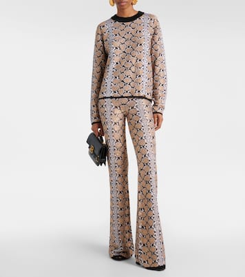 Snake-print flared pants | Balmain