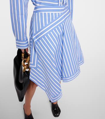 Gonna asimmetrica in cotone a righe | JW Anderson
