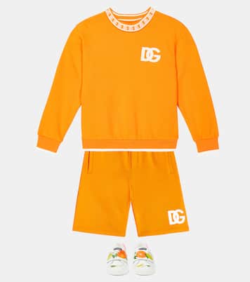 Sudadera de jersey de algodón con DG  | Dolce&Gabbana Kids