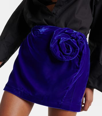 Minifalda de terciopelo con aplique floral | Didu