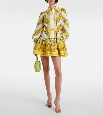 Gisela floral linen shirt dress | Alémais