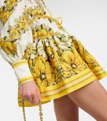 Gisela floral linen shirt dress | Alémais