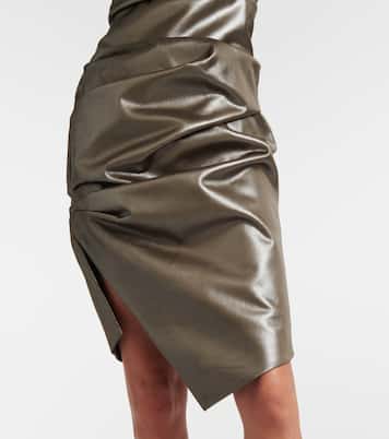 Vestido bustier fruncido metálico | Mugler