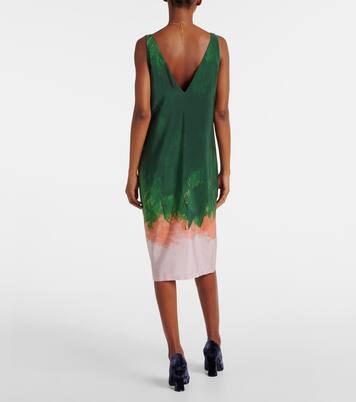 Robe midi imprimée en soie mélangée | Dries Van Noten