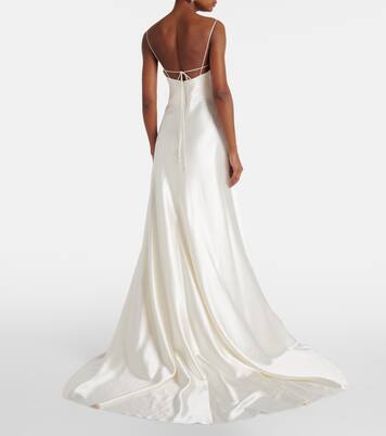 Robe longue de mariée Kaia en soie et laine | Danielle Frankel