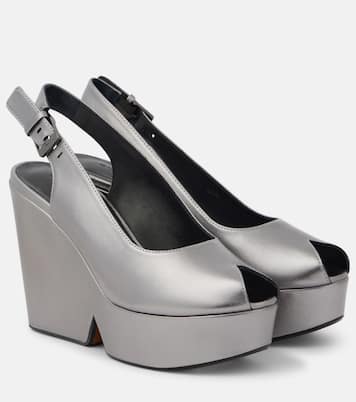 Dylan metallic leather wedge sandals | Clergerie