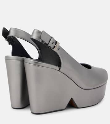 Dylan metallic leather wedge sandals | Clergerie