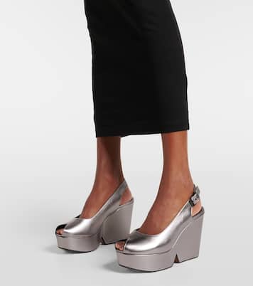 Dylan metallic leather wedge sandals | Clergerie
