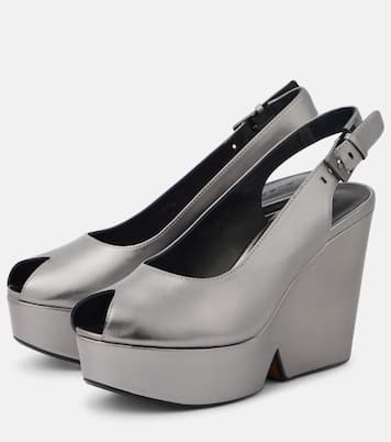 Dylan metallic leather wedge sandals | Clergerie