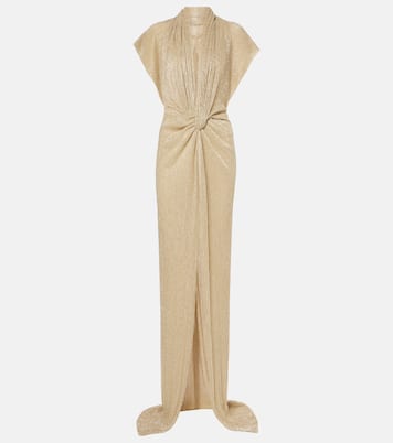 Eva draped lamé gown | Costarellos