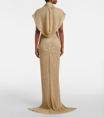 Eva draped lamé gown | Costarellos