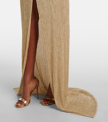 Eva draped lamé gown | Costarellos