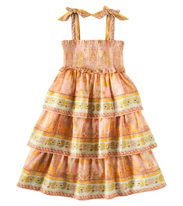 Abito Wylie Tiered Shirred in cotone | Zimmermann Kids
