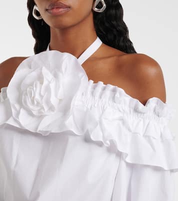 Top in misto cotone con applicazione floreale | Carolina Herrera