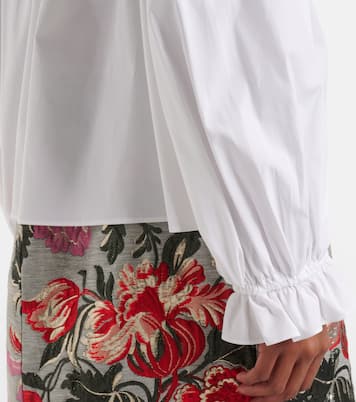 Top in misto cotone con applicazione floreale | Carolina Herrera