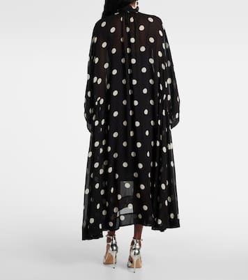 Abito lungo Crush Tie Neck Billow a pois | Zimmermann