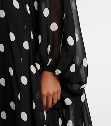 Abito lungo Crush Tie Neck Billow a pois | Zimmermann