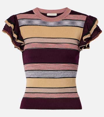 Top Cecile a righe con volant | Ulla Johnson