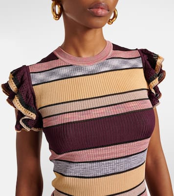 Top Cecile a righe con volant | Ulla Johnson
