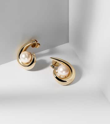 Boucles d'oreilles Pearl Curl en or 14 ct et perles d'eau douce | Mateo