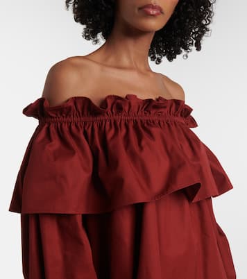 Abito corto in twill di cotone | Saint Laurent