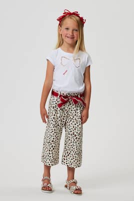 Leopard-print cotton-blend pants | Monnalisa