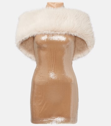 Minikleid mit Faux Fur | David Koma