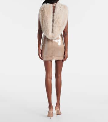 Minikleid mit Faux Fur | David Koma