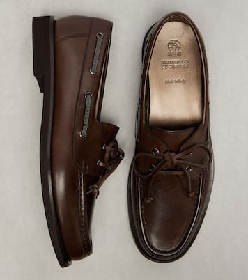 Chaussures bateau Monili en cuir | Brunello Cucinelli