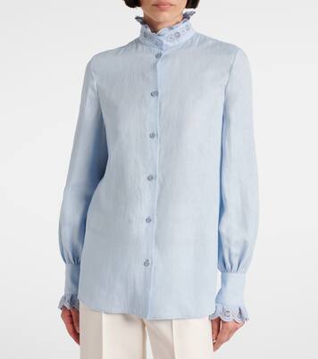 Broderie anglaise linen shirt | Valentino