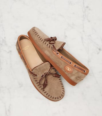 Palm Avenue suede boat shoes | Valentino Garavani