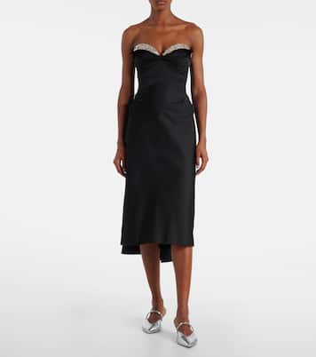 Embellished satin midi dress | McQueen