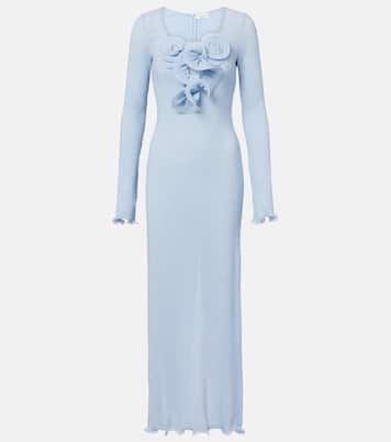 Floral-appliqué ruffled maxi dress | Magda Butrym