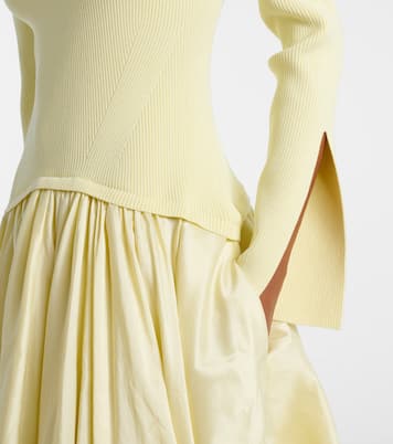 Izzy strapless taffeta midi dress | Simkhai