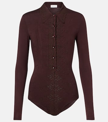 Embroidered cotton-blend bodysuit | Magda Butrym